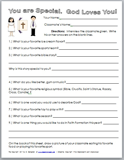 Printable First Communion Worksheets