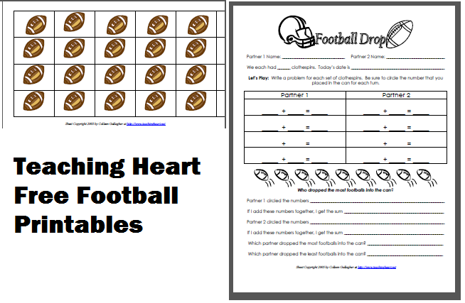 Football Printables – Teaching Heart Blog