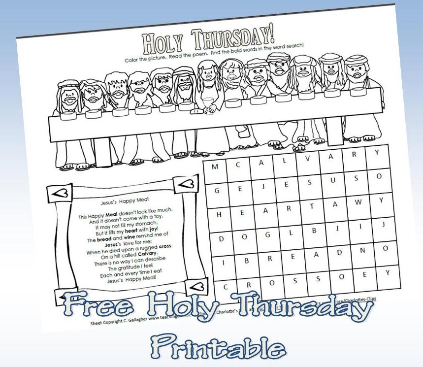 Free Holy Thursday Printable Teaching Heart Blog