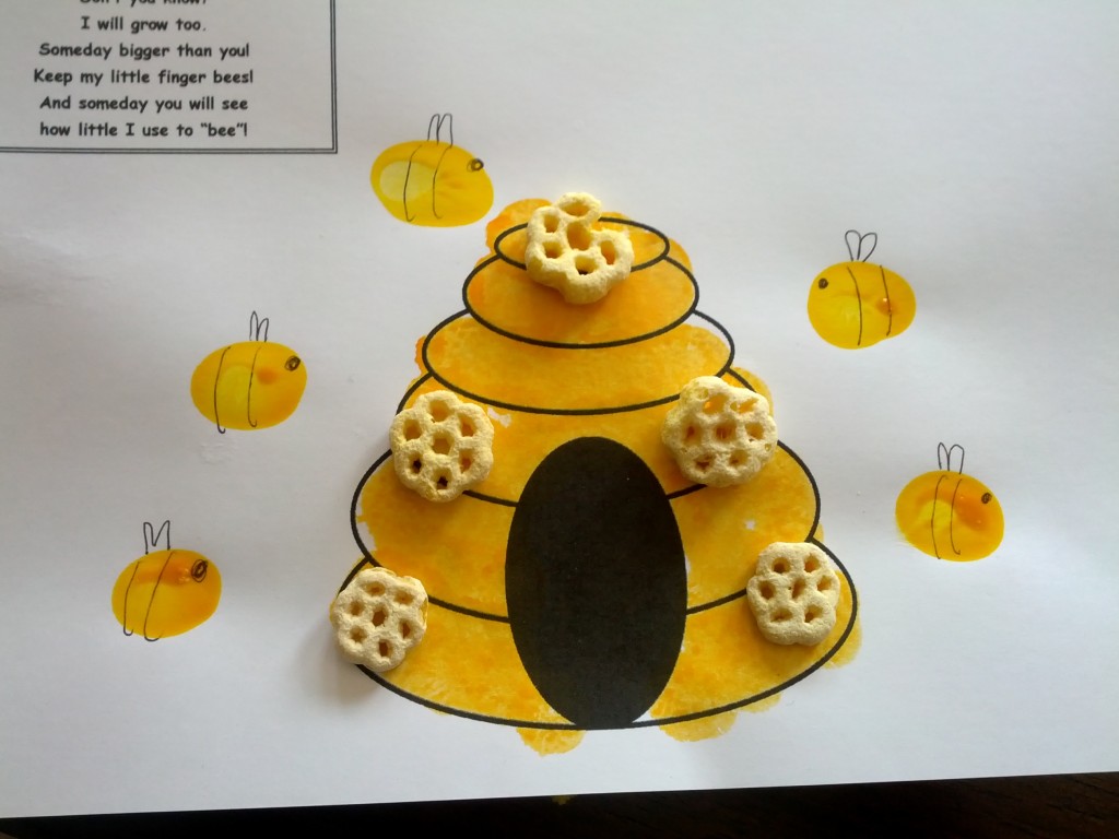 Bee Fingerprint Craft Teaching HEart