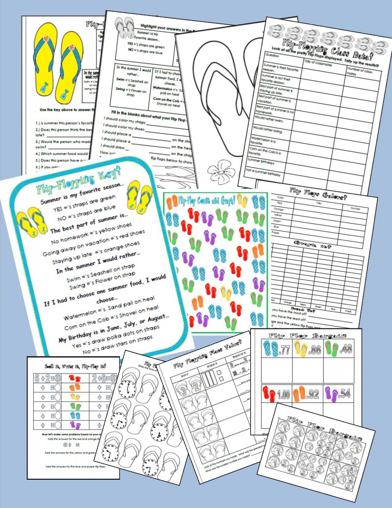 Flip Flop Math Themed Activities