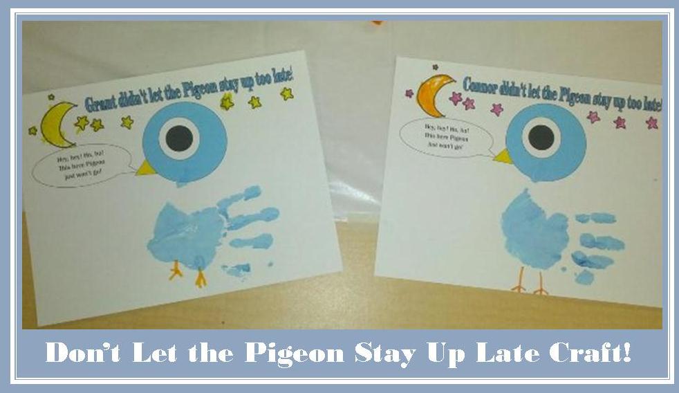 Don't Let the Pigeon Stay Up Late Craft Teaching Heart