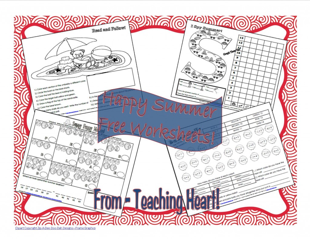 Free Summer Fun Worksheets – Teaching Heart Blog