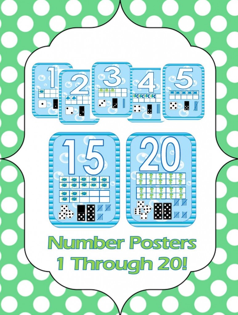 Ocean Decor Number Poster Set From Teaching Heart