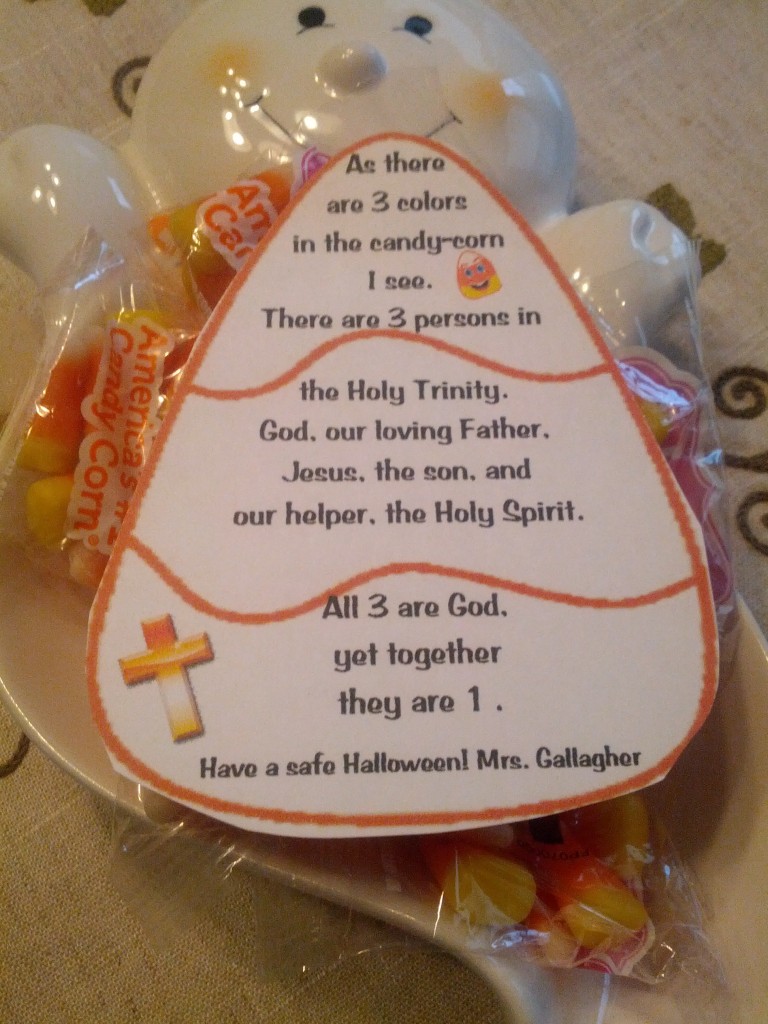Holy Trinity Lesson Ideas - Free Candy Corn Printable from Teaching Heart