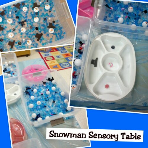 Snowman Sensory Table