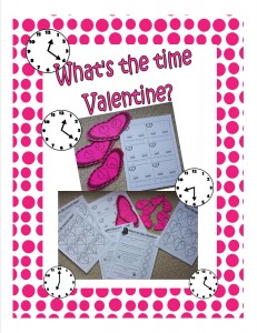 valen-time - What Time Is It, valentine.  Telling Time Printables