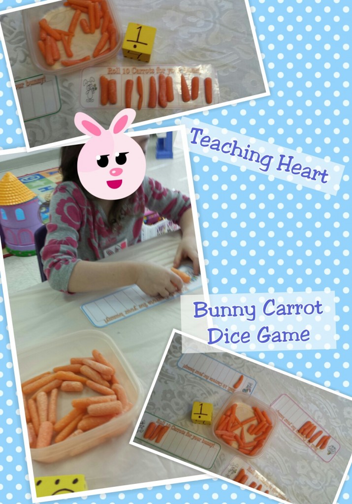 Bunny Carrot Dice Game - Groups of 10 ten.