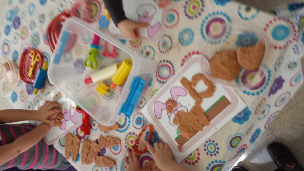 fun with bunny play-dough mats