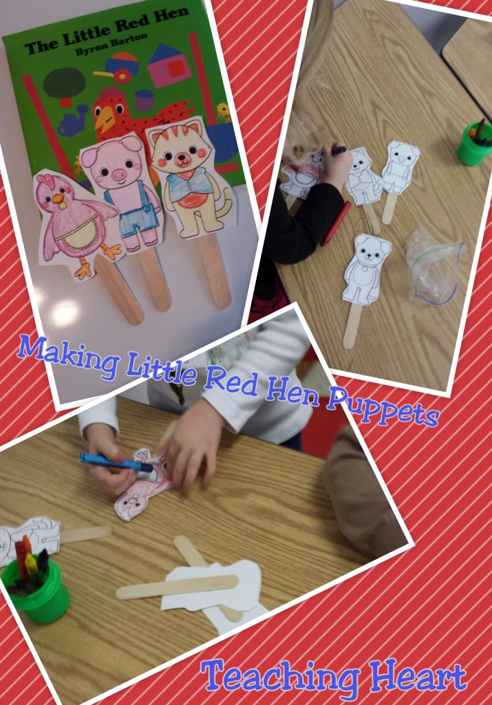 The Little Red Hen stick puppets patterns