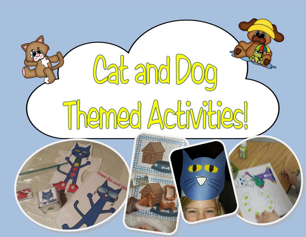 cat and dog themed activities for Preschool and Kindergarten!