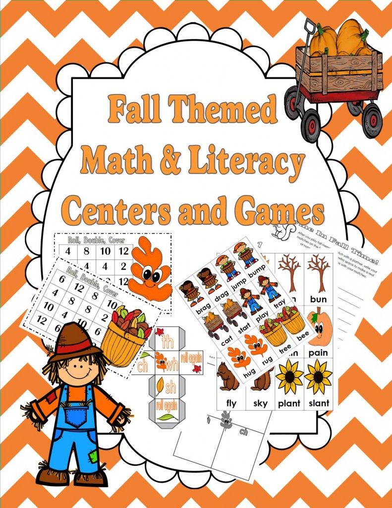 Fall Themed Math and Literacy Centers