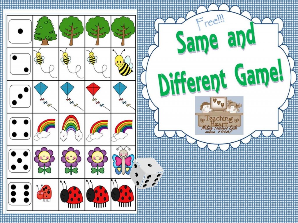 Same and Different Math Dice Game