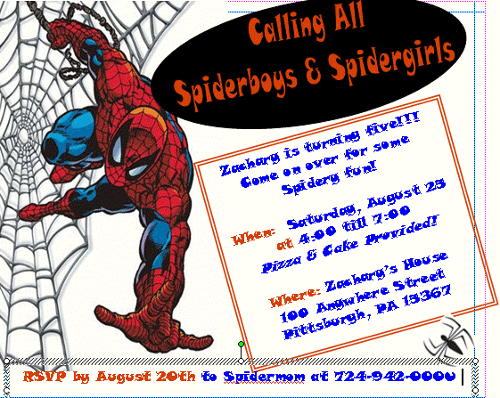 SPIDERMAN THEME BIRTHDAY PARTY INVITATIONS SUPERHERO INVITES